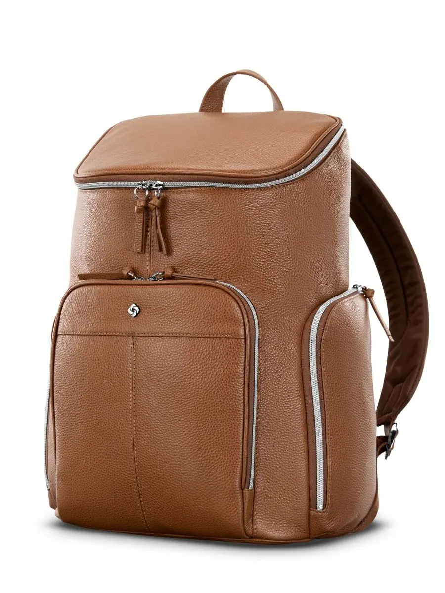 Рюкзак из кожи с отделением для ноутбука, модель Mobile Solution 2 Leather Deluxe Samsonite — коричневый