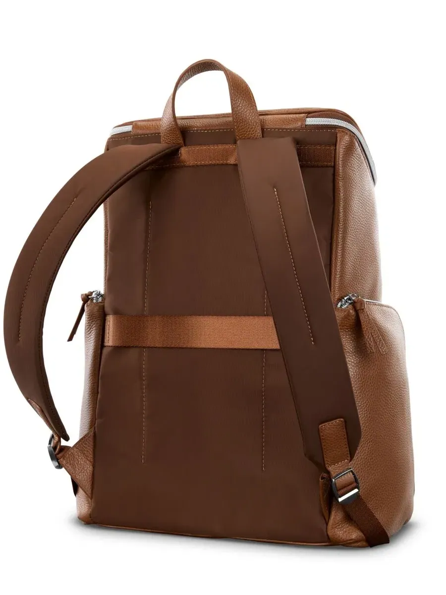 Рюкзак из кожи с отделением для ноутбука, модель Mobile Solution 2 Leather Deluxe Samsonite — изображение 3 из 9, коричневый