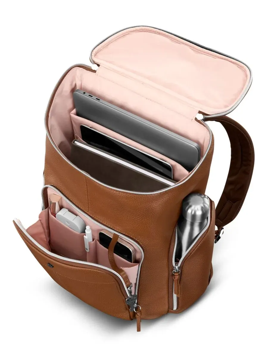 Рюкзак из кожи с отделением для ноутбука, модель Mobile Solution 2 Leather Deluxe Samsonite — изображение 4 из 9, коричневый