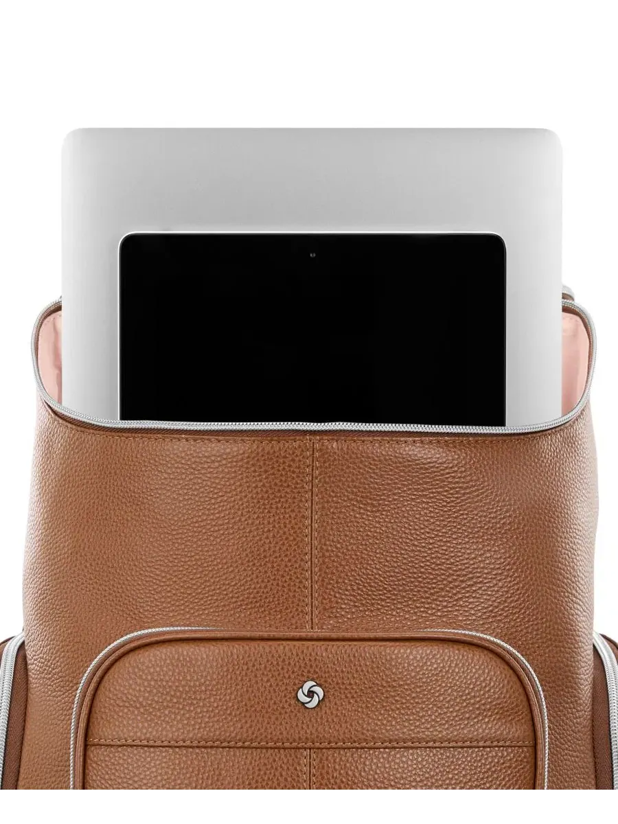 Рюкзак из кожи с отделением для ноутбука, модель Mobile Solution 2 Leather Deluxe Samsonite — изображение 5 из 9, коричневый
