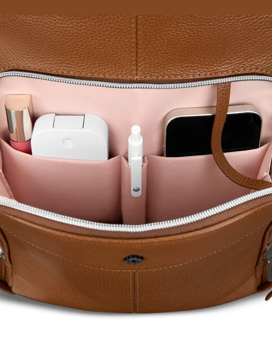Рюкзак из кожи с отделением для ноутбука, модель Mobile Solution 2 Leather Deluxe Samsonite — изображение 6 из 9, коричневый