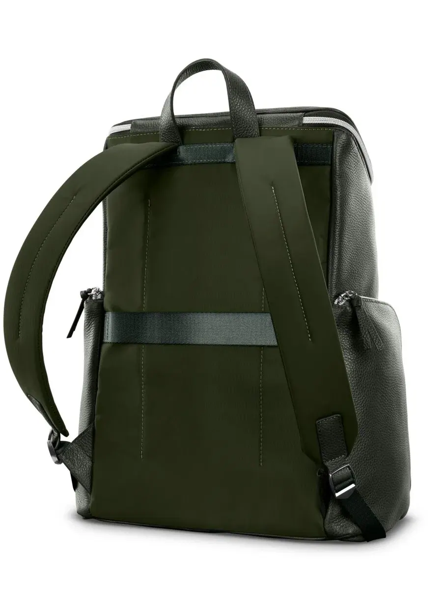 Рюкзак из кожи с отделением для ноутбука, модель Mobile Solution 2 Leather Deluxe Samsonite — изображение 3 из 9, оливковый