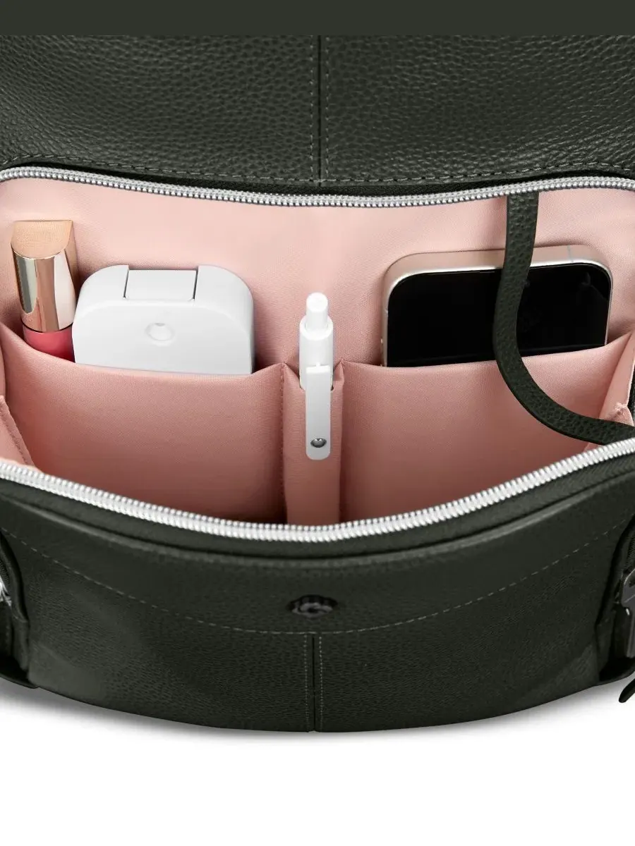 Рюкзак из кожи с отделением для ноутбука, модель Mobile Solution 2 Leather Deluxe Samsonite — изображение 6 из 9, оливковый