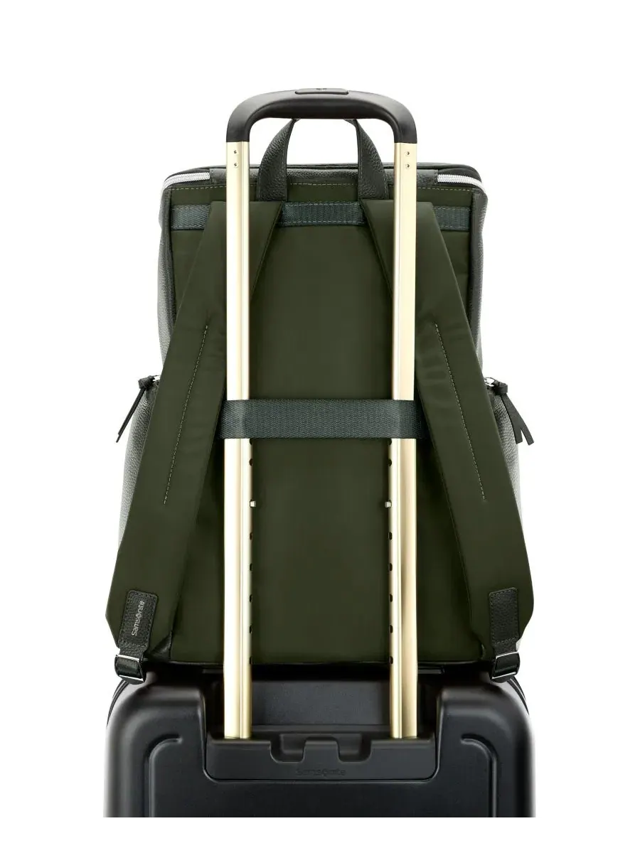Рюкзак из кожи с отделением для ноутбука, модель Mobile Solution 2 Leather Deluxe Samsonite — изображение 7 из 9, оливковый