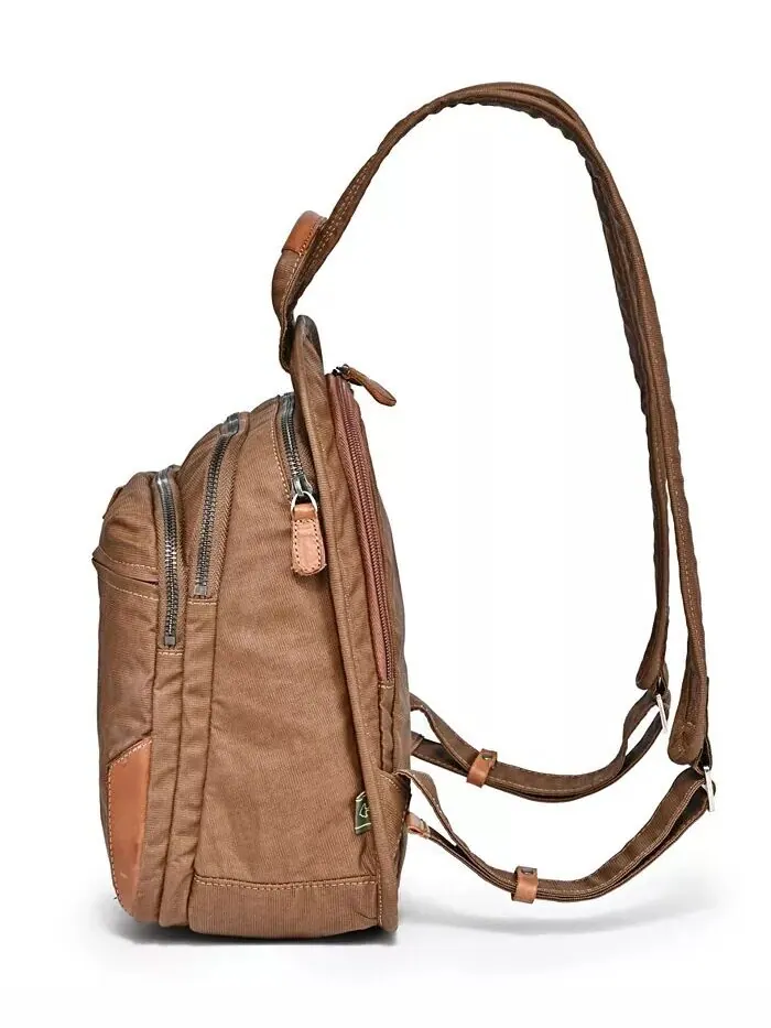 Холщовый рюкзак Turtle Cove TSD BRAND — изображение 6 из 12, коричневый