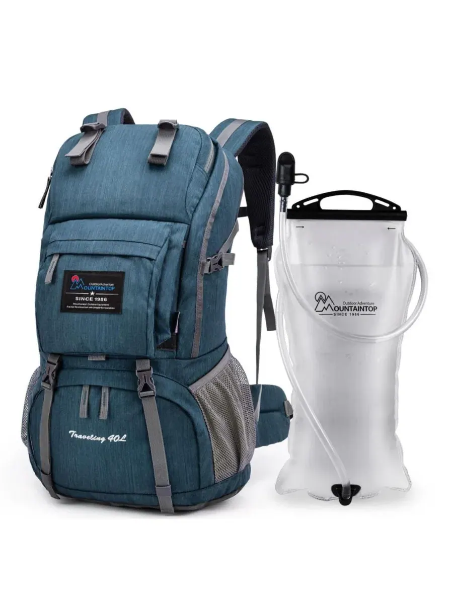 Рюкзак туристический 40 л для ноутбука 15.6" с гидратором 3 л MOUNTAINTOP — синий