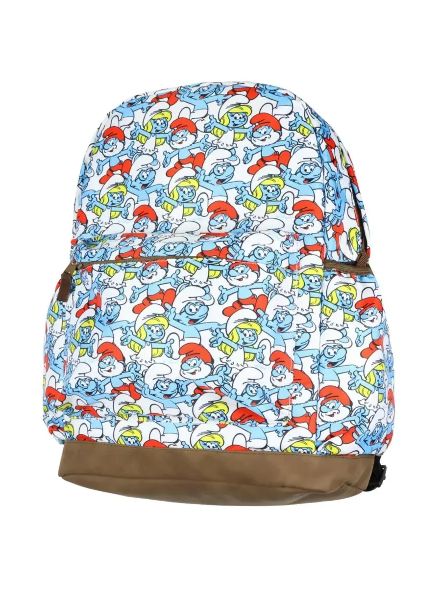 Рюкзак с принтом Smurfs, модель Papa Smurfette Brainy Smurf All Over Print The Smurfs — изображение 2 из 3, синий