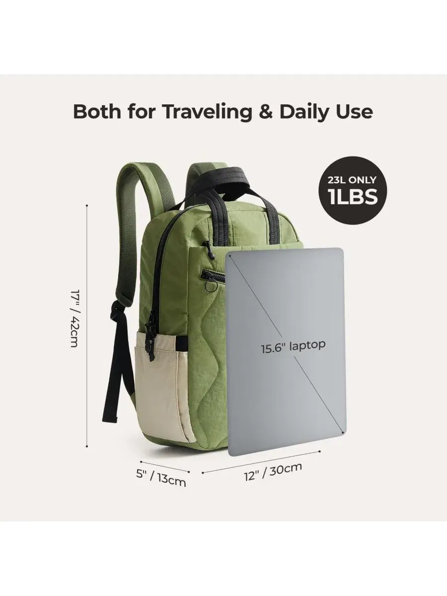 Рюкзак 23 л с отделением для ноутбука Vega 23L Featherlight Work Backpack BAGSMART — изображение 2 из 11, мох