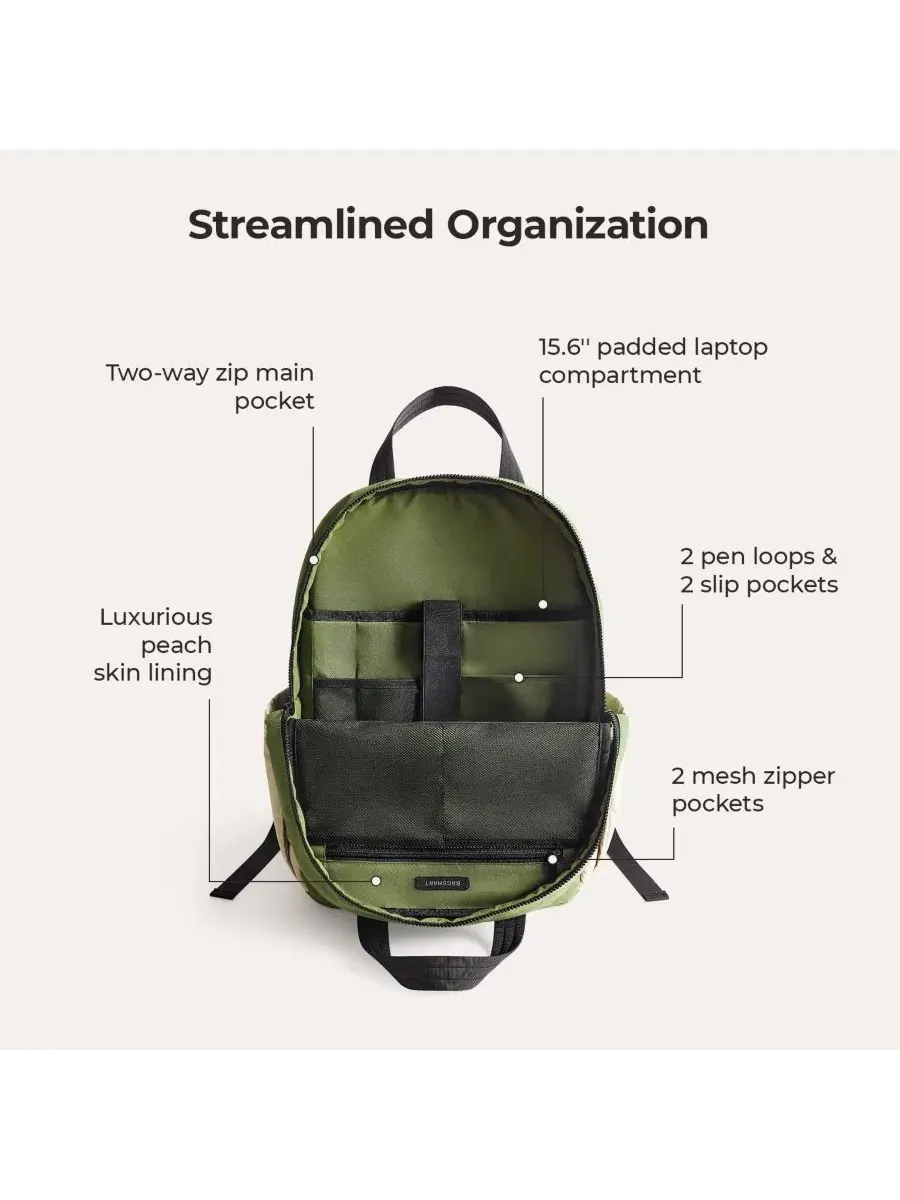 Рюкзак 23 л с отделением для ноутбука Vega 23L Featherlight Work Backpack BAGSMART — изображение 11 из 11, мох