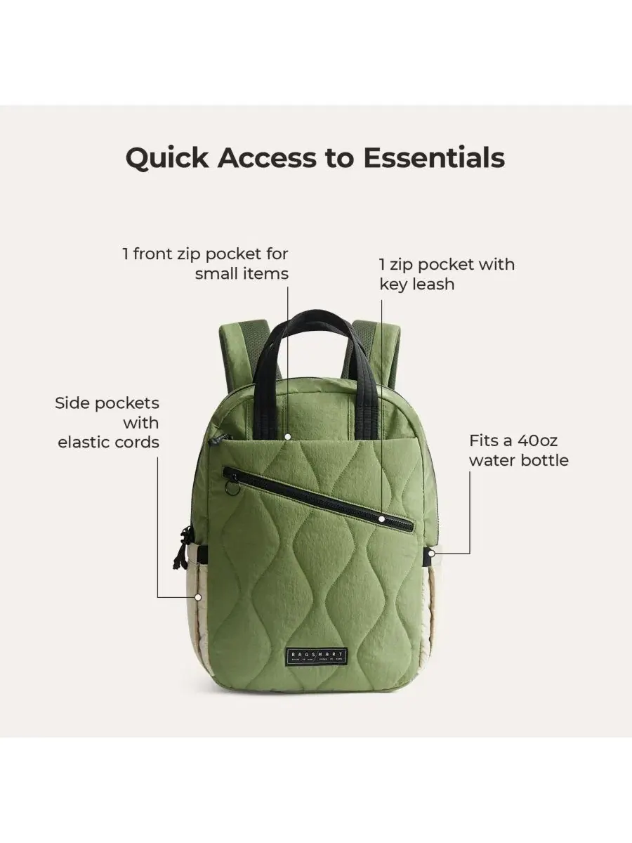 Рюкзак 23 л с отделением для ноутбука Vega 23L Featherlight Work Backpack BAGSMART — изображение 4 из 11, мох