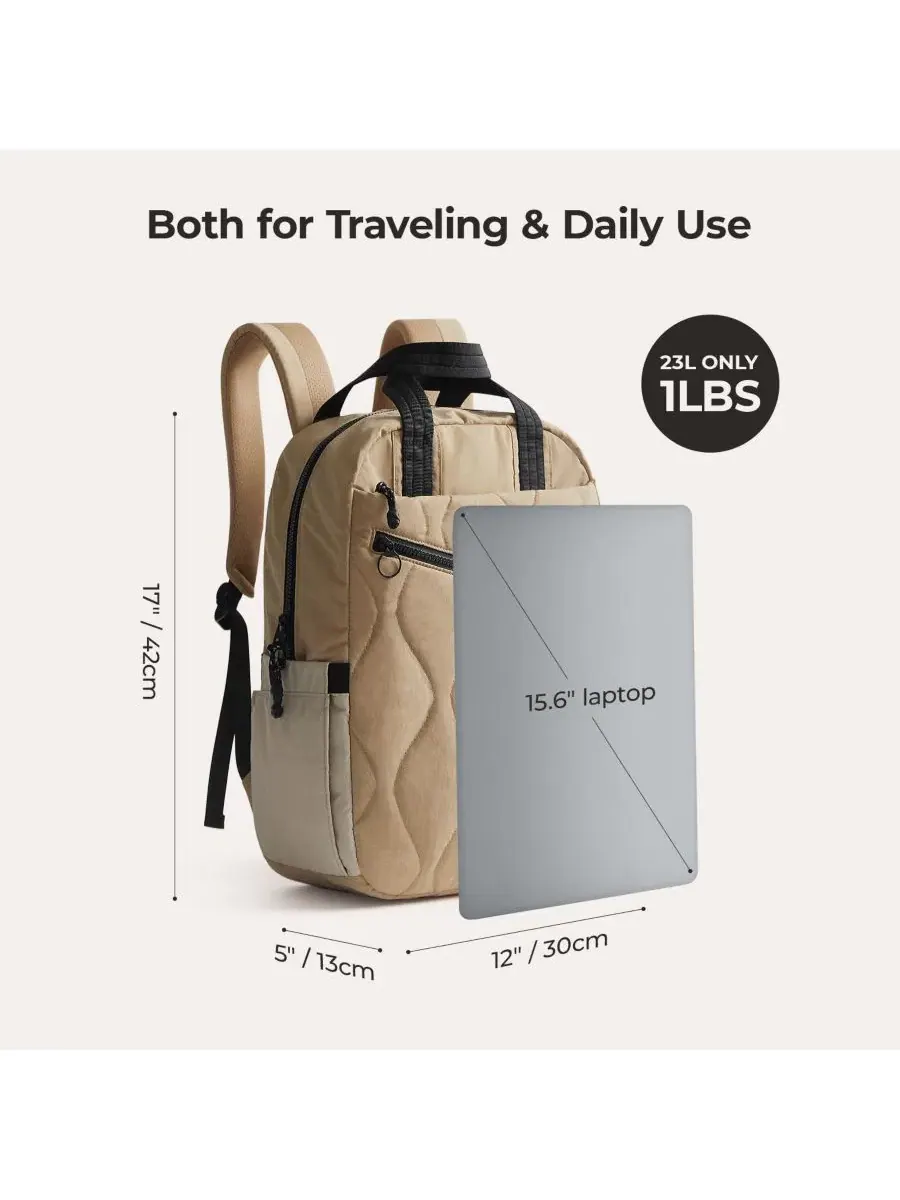 Рюкзак 23 л с отделением для ноутбука 15,6 дюйма Vega Featherlight Work Backpack BAGSMART, Grullo — изображение 10 из 11