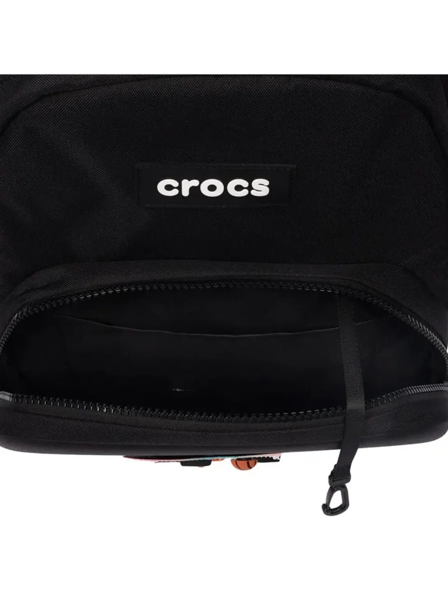Рюкзак школьный с передним карманом из ЭВА, с брелоками Jibbitz Crocs — изображение 7 из 10, черный