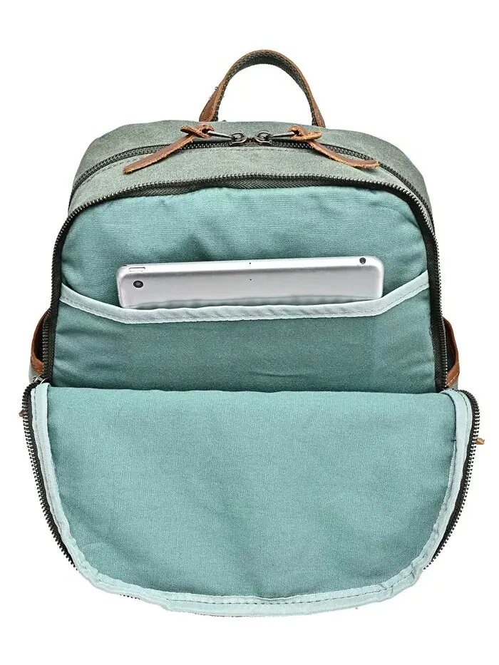 Рюкзак из холста Magnolia Hill TSD BRAND — изображение 4 из 10, бирюзовый