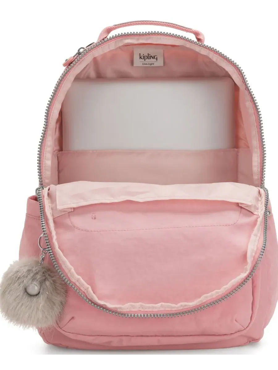 Рюкзак женский Kipling Seoul 15 нейлон — изображение 2 из 6, розовый