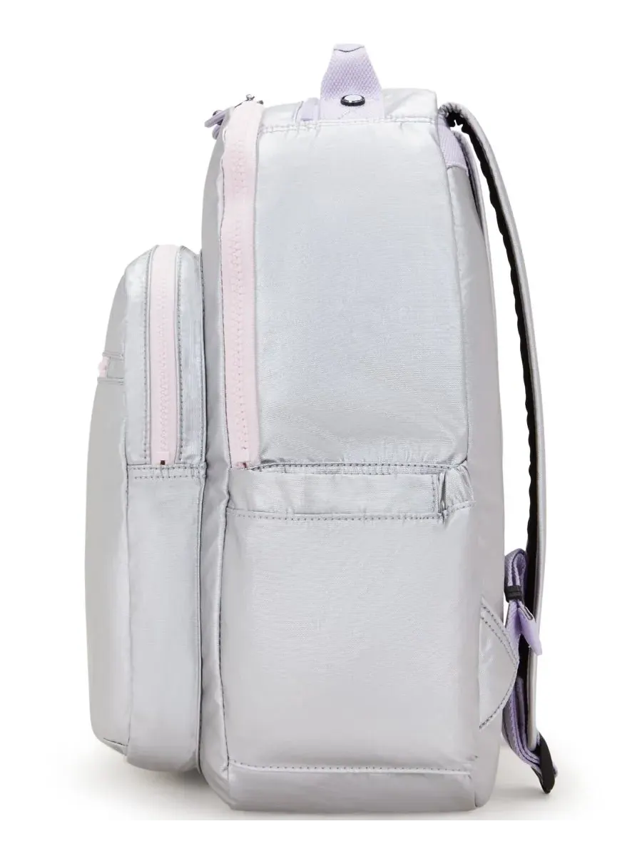 Рюкзак женский Kipling Seoul 15 нейлон — изображение 9 из 9, серебристый