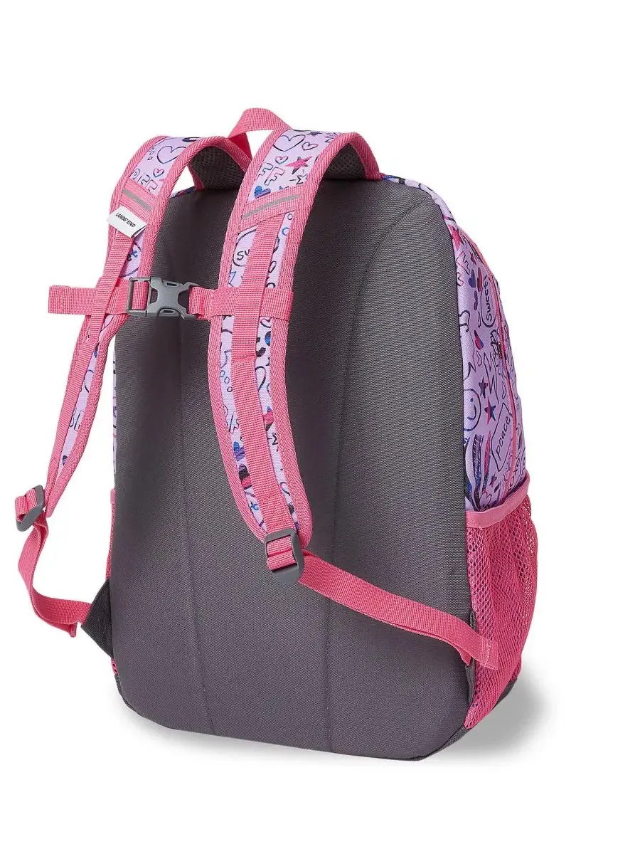 Детский рюкзак с принтом Fuchsia Pink Doodles Lands' End — изображение 2 из 3, розовый