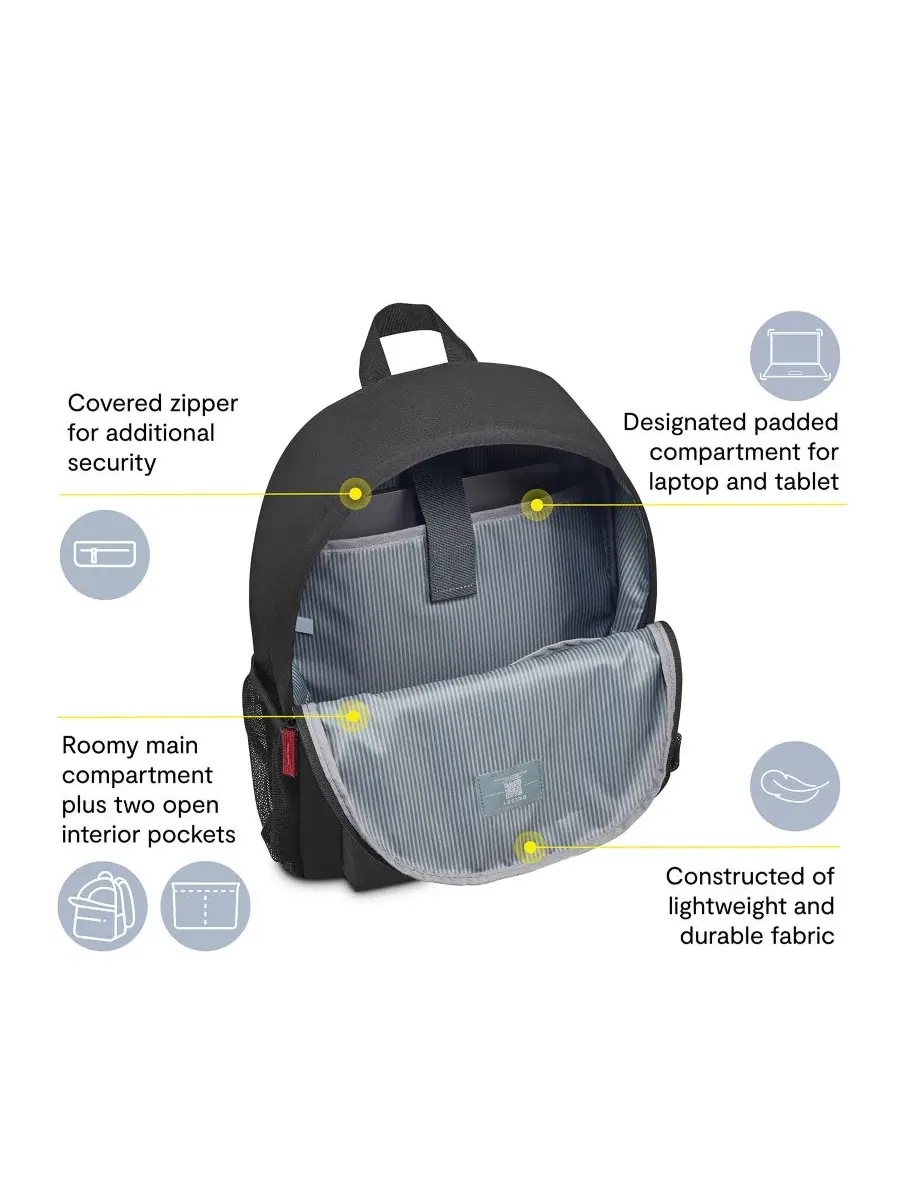 Рюкзак для ноутбука Dylan 17.25" Delsey Paris — изображение 4 из 9, черный