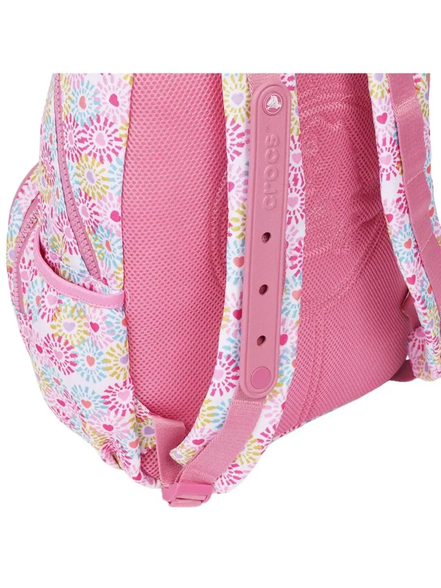 Рюкзак школьный с принтом, с EVA-карманом и брелоками Jibbitz Crocs — изображение 8 из 10, розовый