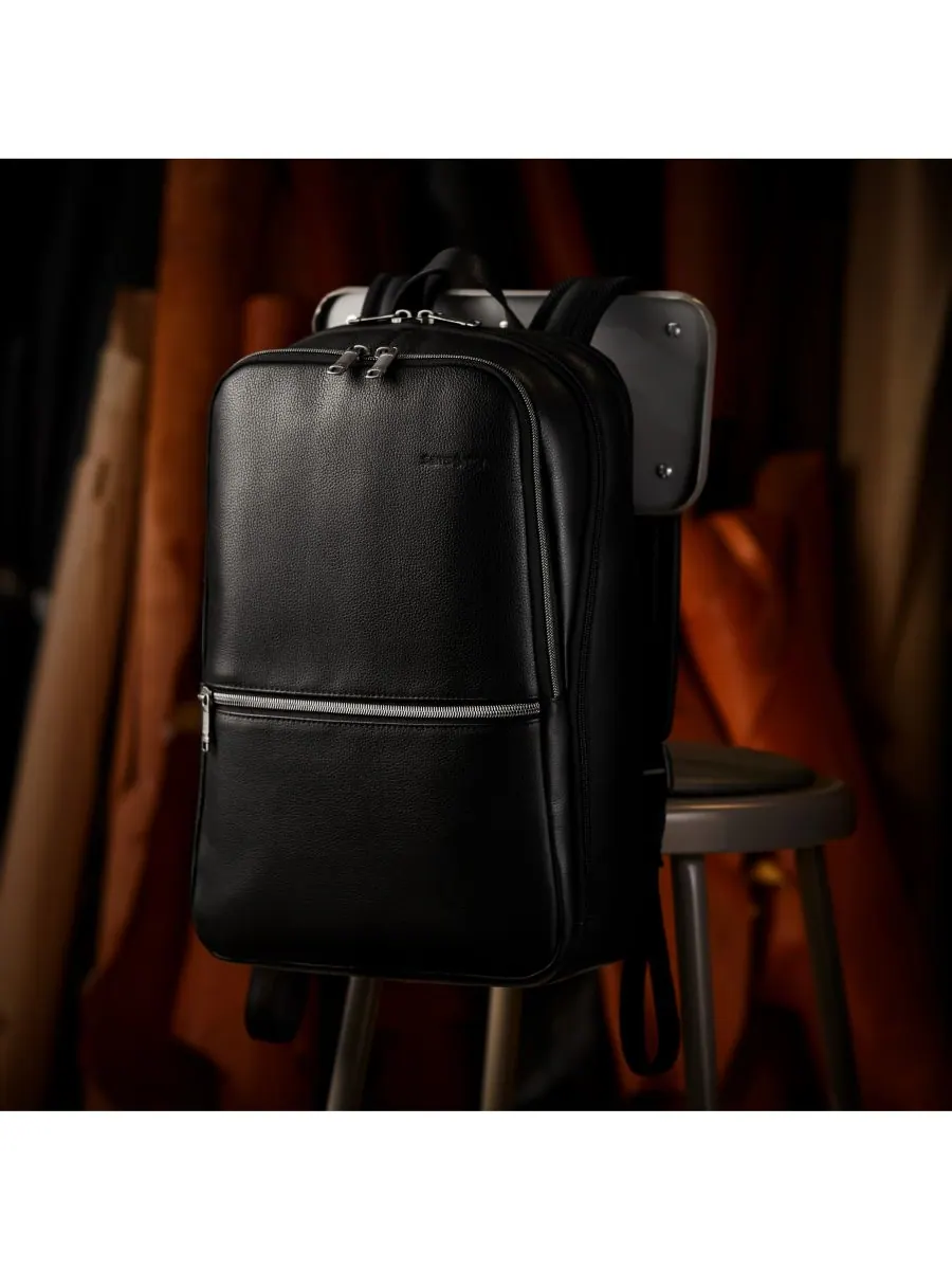 Рюкзак женский Samsonite натуральная кожа — изображение 2 из 6, черный
