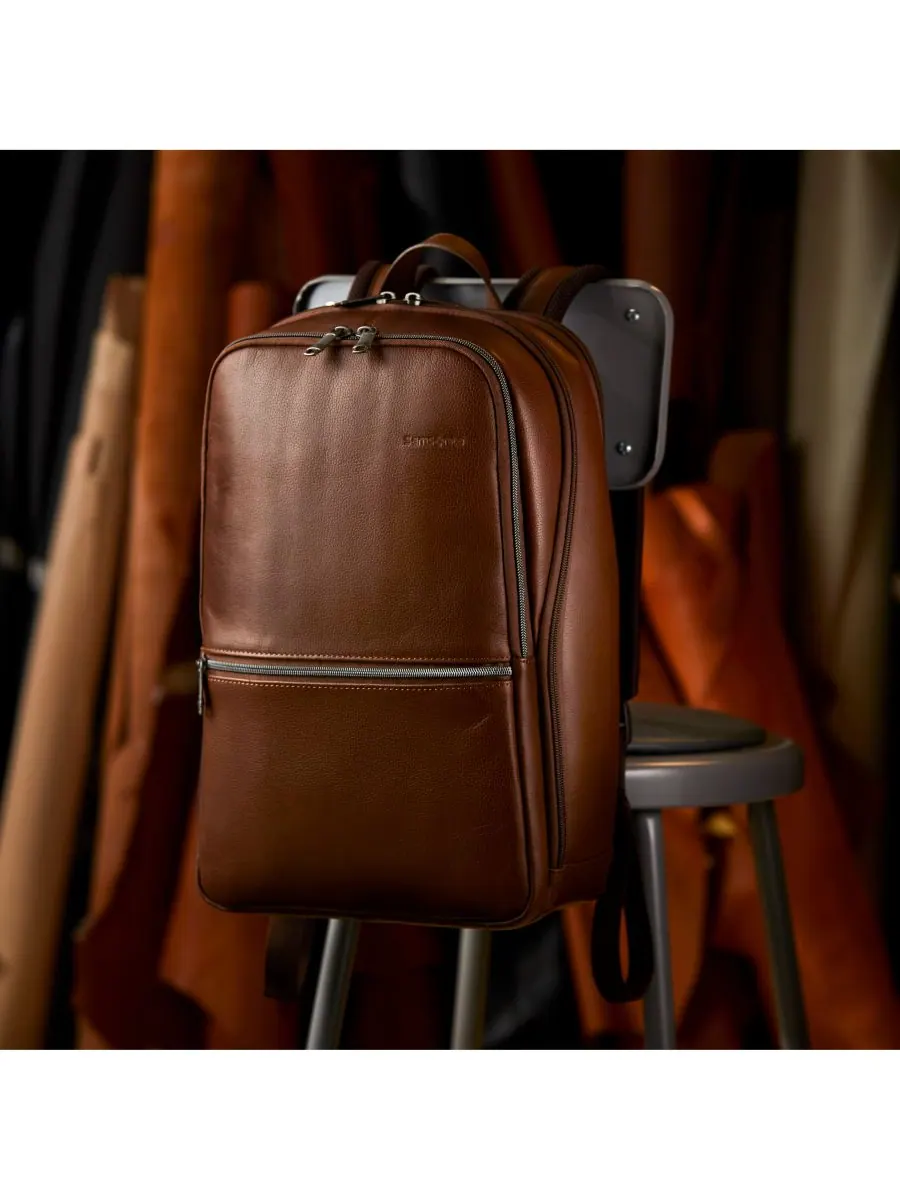 Рюкзак женский Samsonite натуральная кожа — изображение 4 из 6, коричневый
