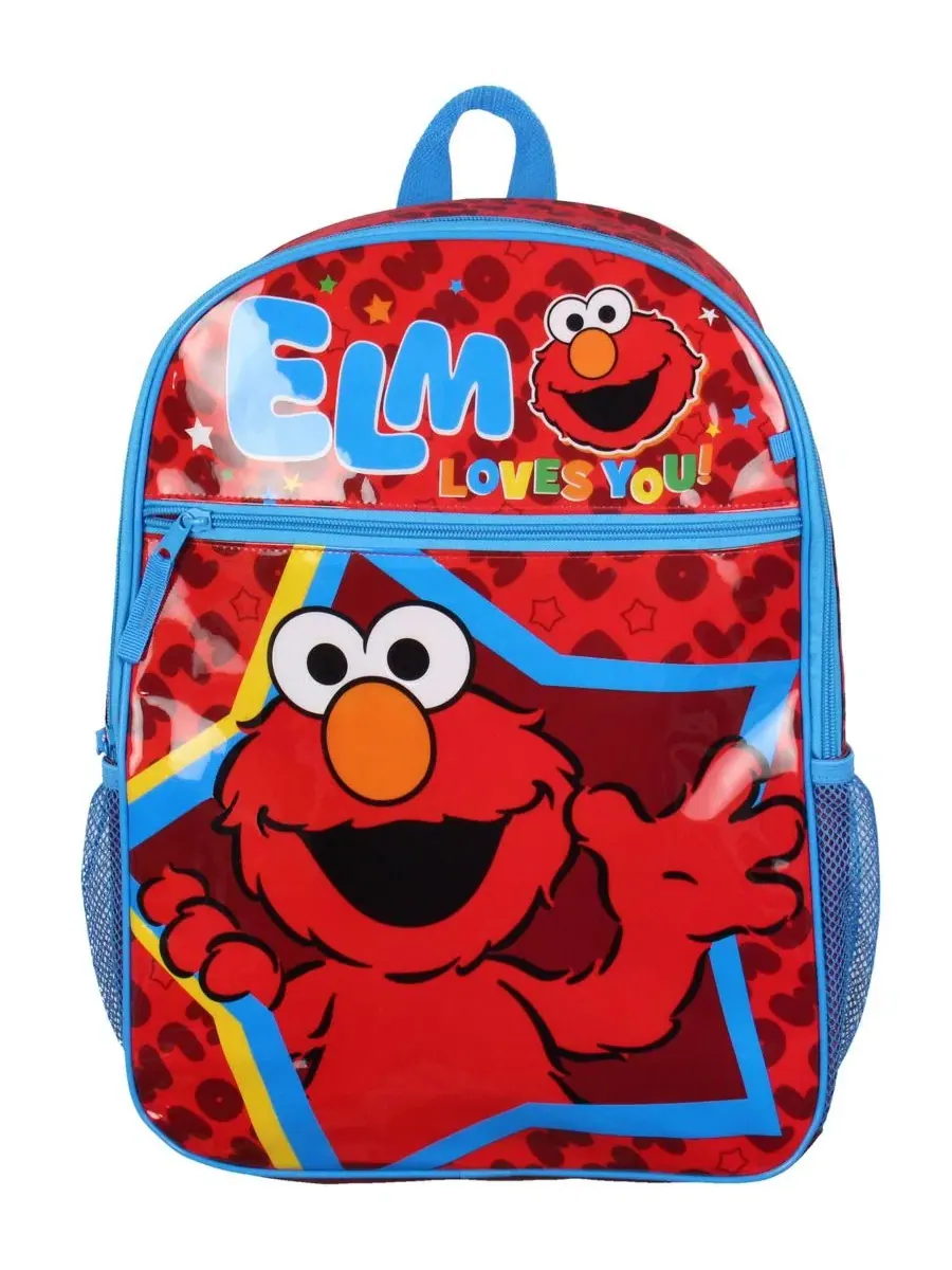 Рюкзак с двумя отделениями и передним карманом, модель Elmo Loves You Star Sesame Street — красный