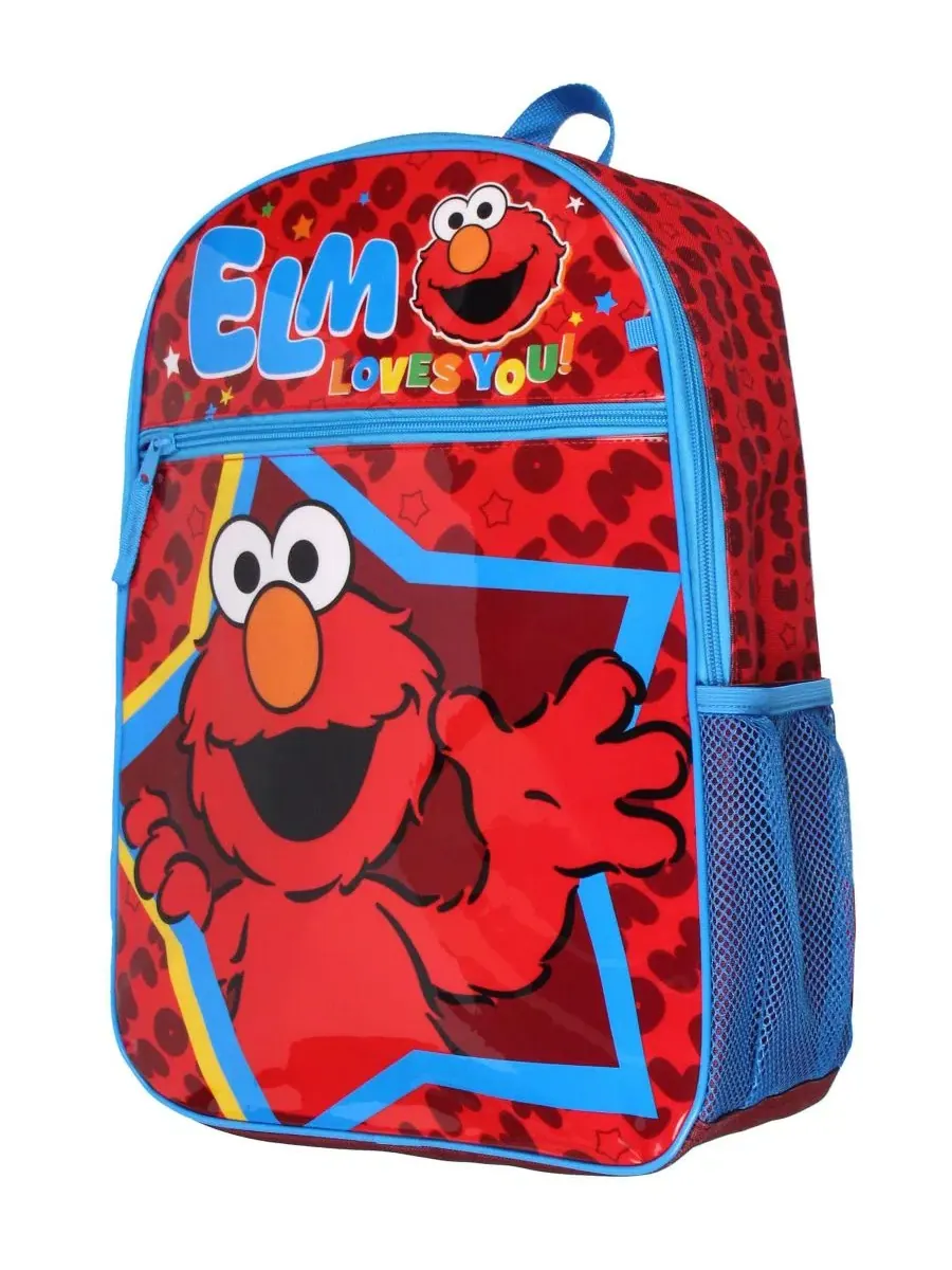 Рюкзак с двумя отделениями и передним карманом, модель Elmo Loves You Star Sesame Street — изображение 2 из 3, красный