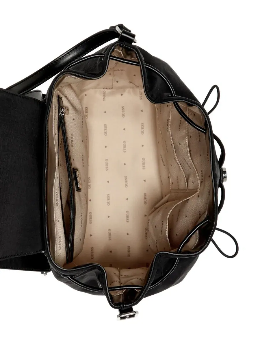 Рюкзак GUESS Sage Medium Flap Backpack Messenger — изображение 3 из 4, черный