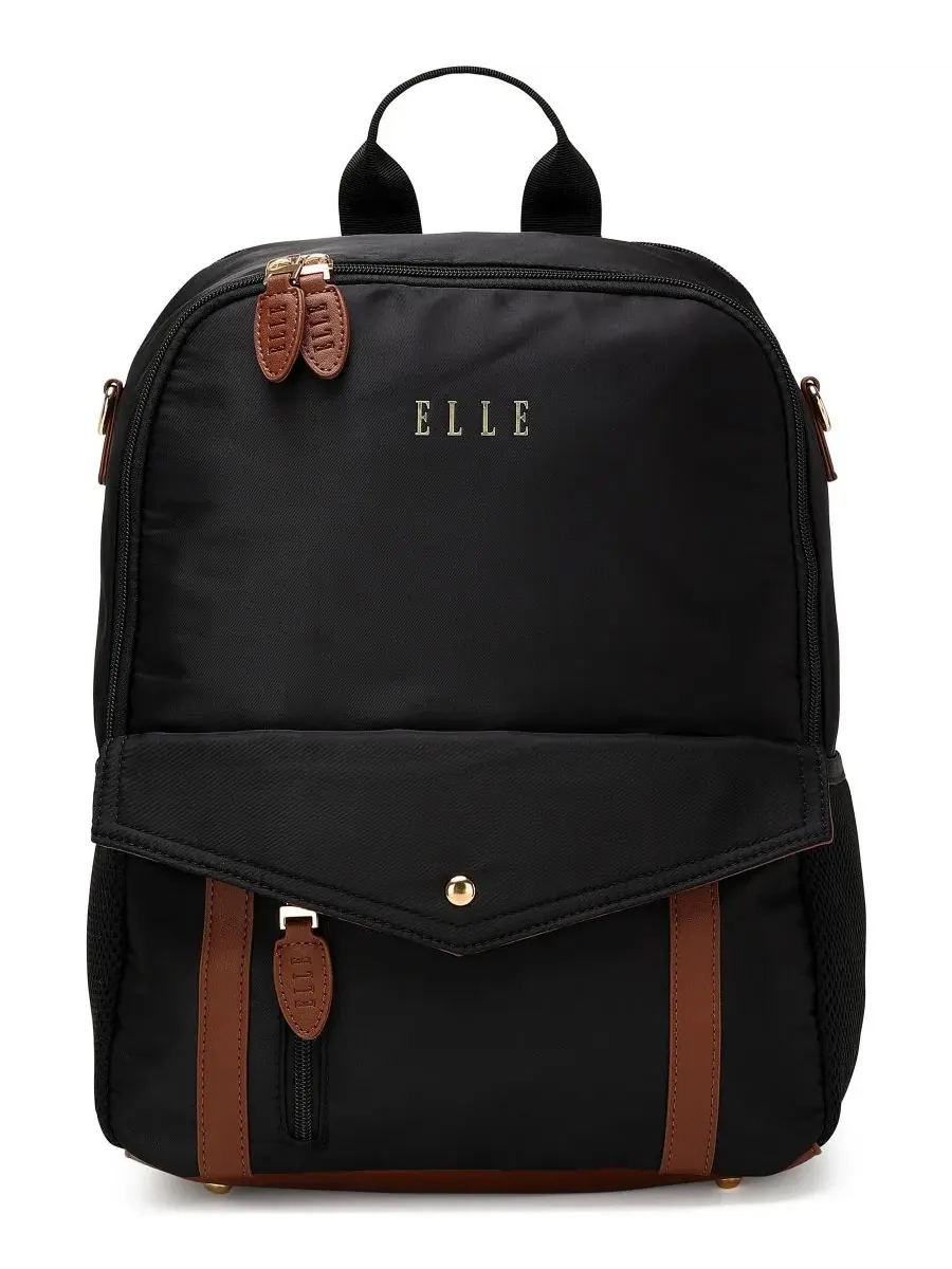 Рюкзак Luxe Journey 39 см из саржи и искусственной кожи Elle — изображение 8 из 8, черный