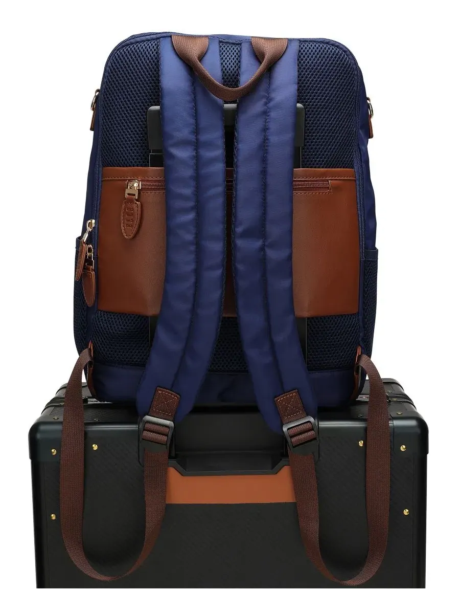 Рюкзак Luxe Journey 39 см из саржи и искусственной кожи Elle — изображение 2 из 8, темно-синий