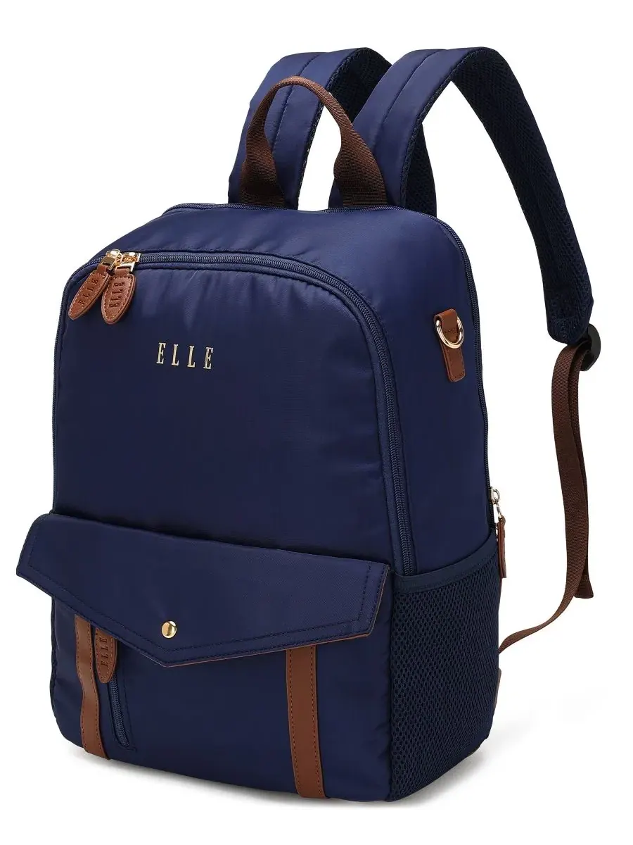 Рюкзак Luxe Journey 39 см из саржи и искусственной кожи Elle — изображение 6 из 8, темно-синий