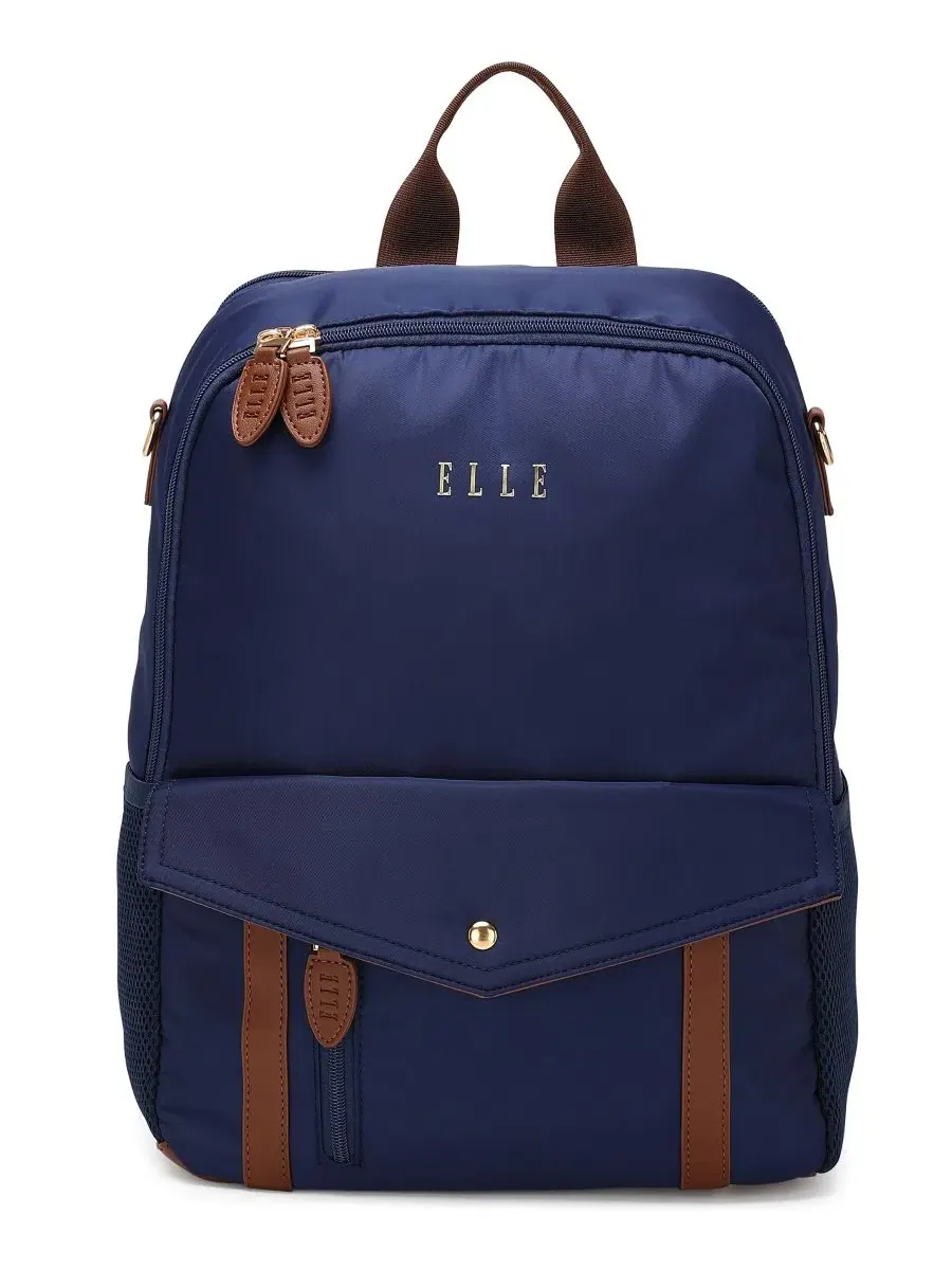 Рюкзак Luxe Journey 39 см из саржи и искусственной кожи Elle — изображение 8 из 8, темно-синий