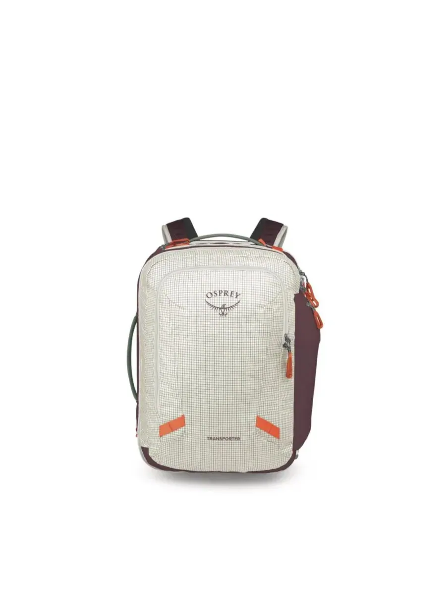 Рюкзак дорожный 36 л с раздельными отделениями Transporter Travel Pack Osprey Packs — изображение 3 из 5, белый-бордовый