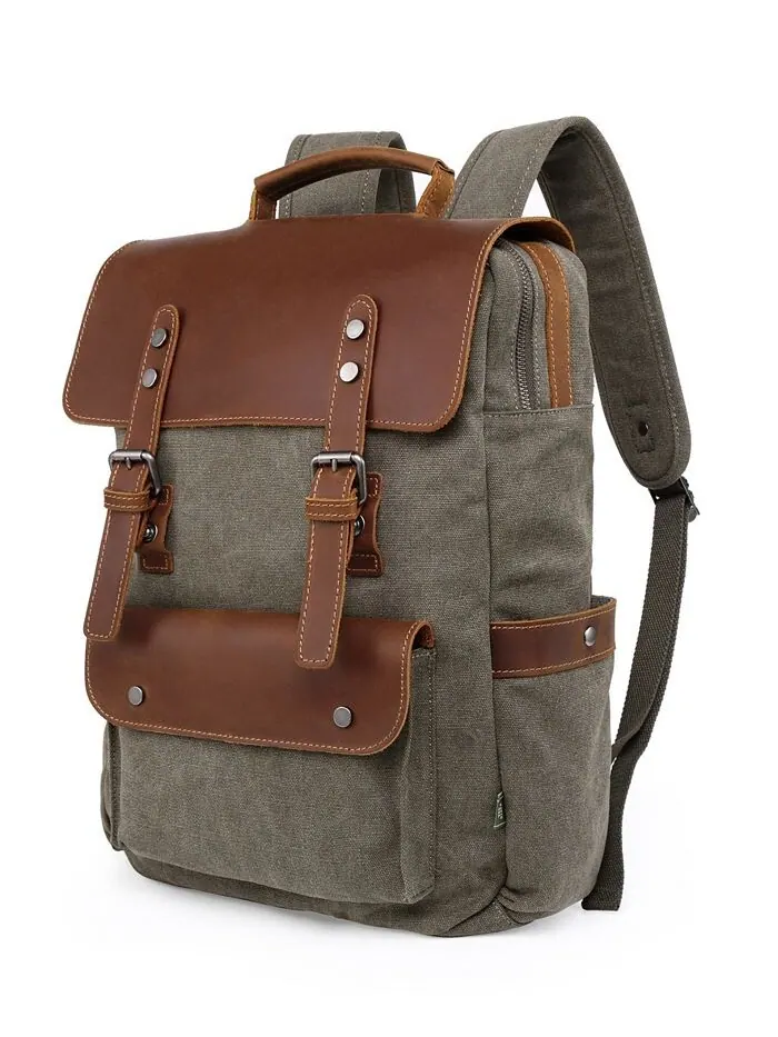 Холщовый рюкзак Valley Hill TSD BRAND — изображение 2 из 10, оливковый