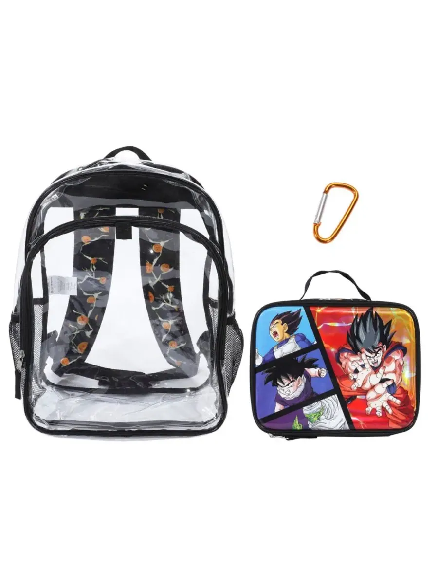 Рюкзак прозрачный с ланч-боксом, 16 дюймов, Goku Dragon Ball Z — черный
