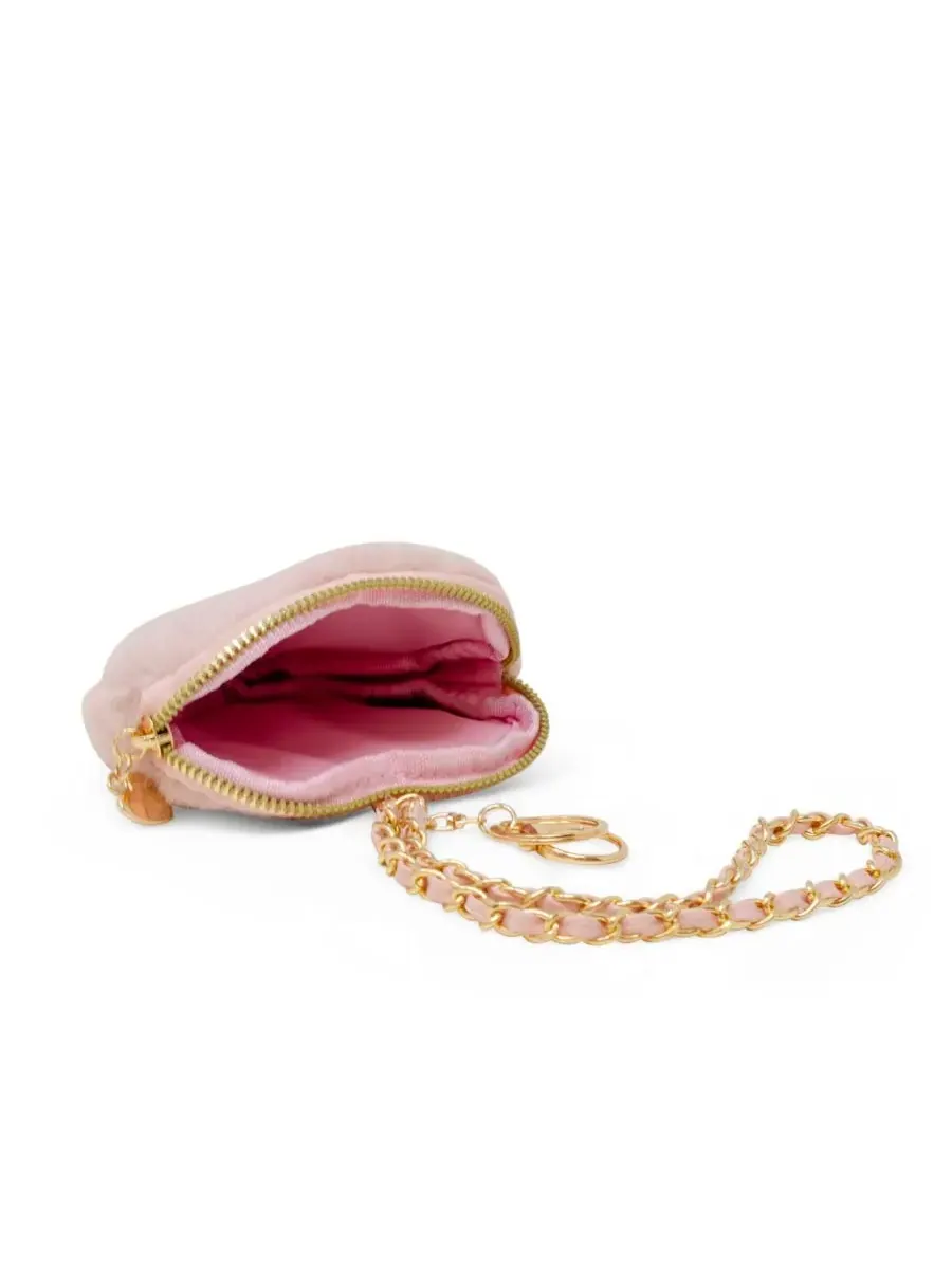 ZOMI GEMS Детский мягкий кошелек-браслет в форме сердечка, нежно-розовый - маленький, симпатичный — изображение 2 из 3