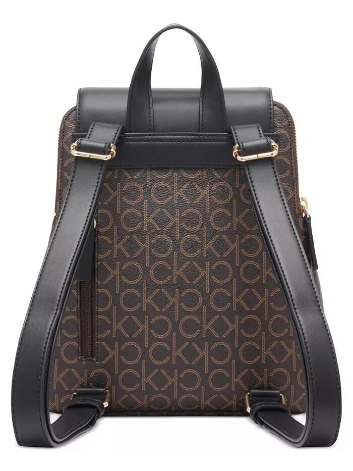 Рюкзак женский Calvin Klein Garnet Signature искусственная кожа — изображение 4 из 7, коричневый хаки/черный