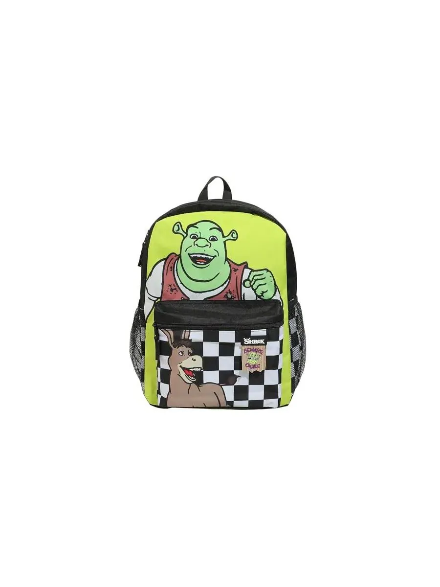 Рюкзак с принтом Shrek and Donkey Shrek — изображение 8 из 11, зеленый черный белый