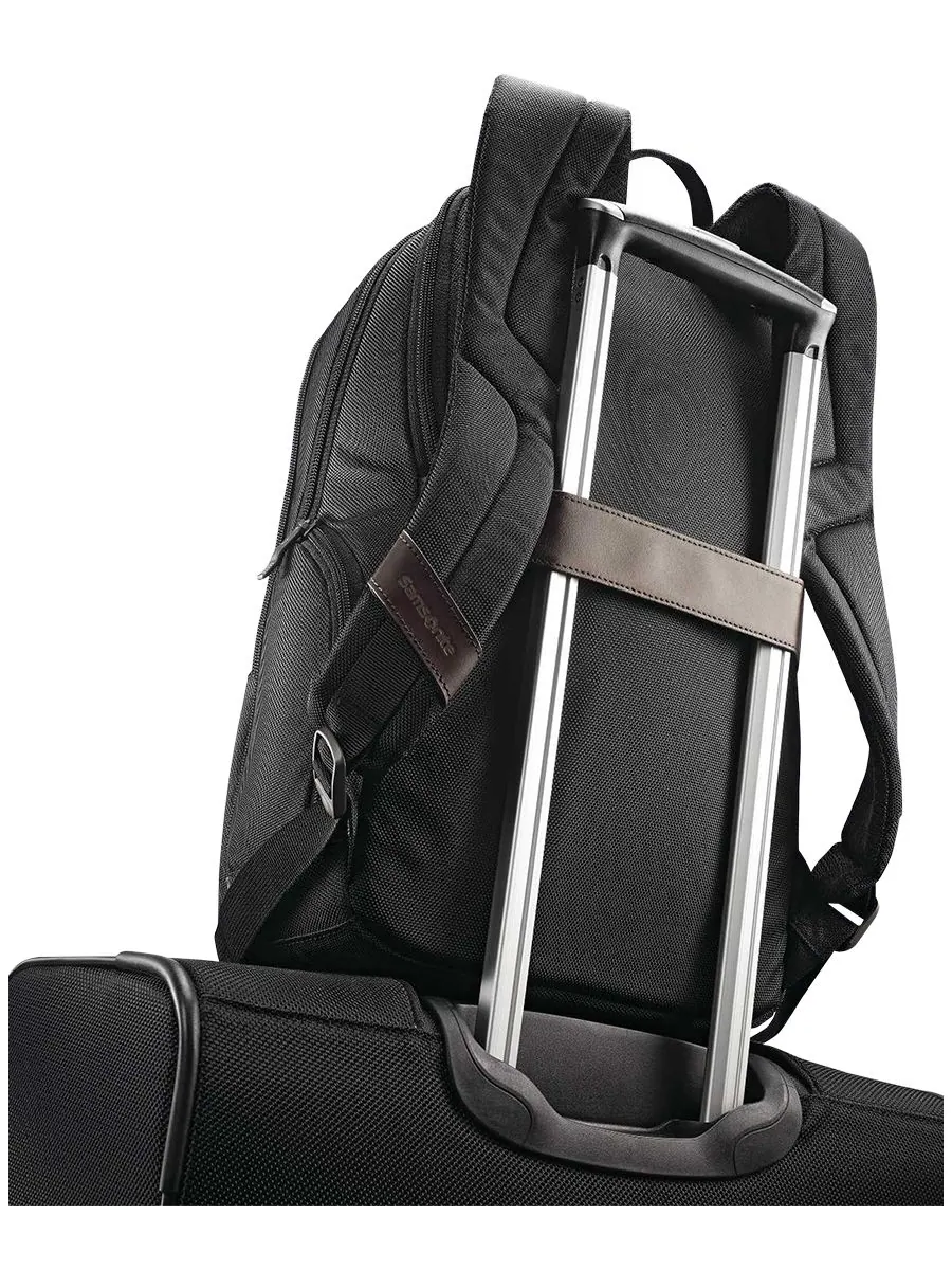 Рюкзак мужской Samsonite Kombi натуральная кожа — изображение 2 из 10, черный/коричневый