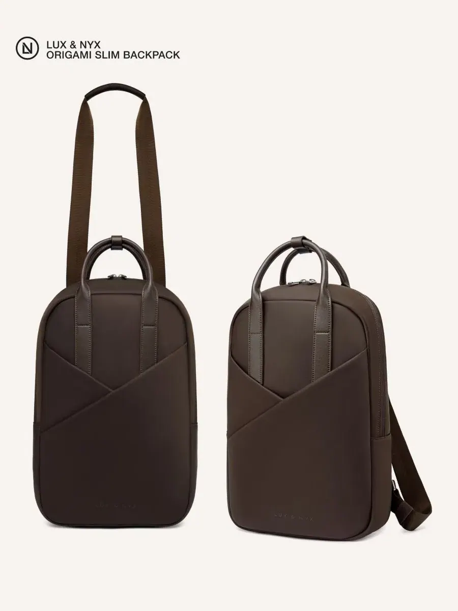 Рюкзак Origami Slim Convertible 15" для ноутбука Lux & Nyx — изображение 6 из 10, коричневый