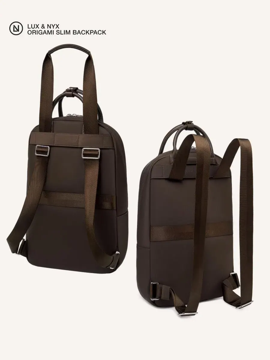 Рюкзак Origami Slim Convertible 15" для ноутбука Lux & Nyx — изображение 8 из 10, коричневый
