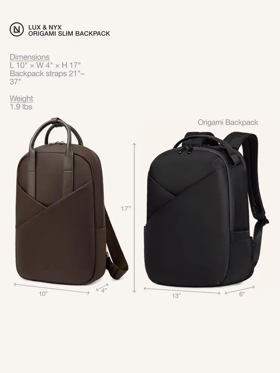 Рюкзак Origami Slim Convertible 15" для ноутбука Lux & Nyx — изображение 9 из 10, коричневый