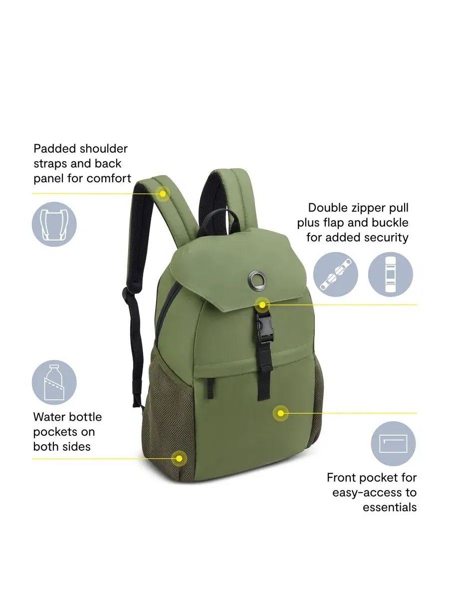 Рюкзак с отделением для ноутбука до 15.6" Bedford Delsey Paris — изображение 2 из 10, оливковый зеленый