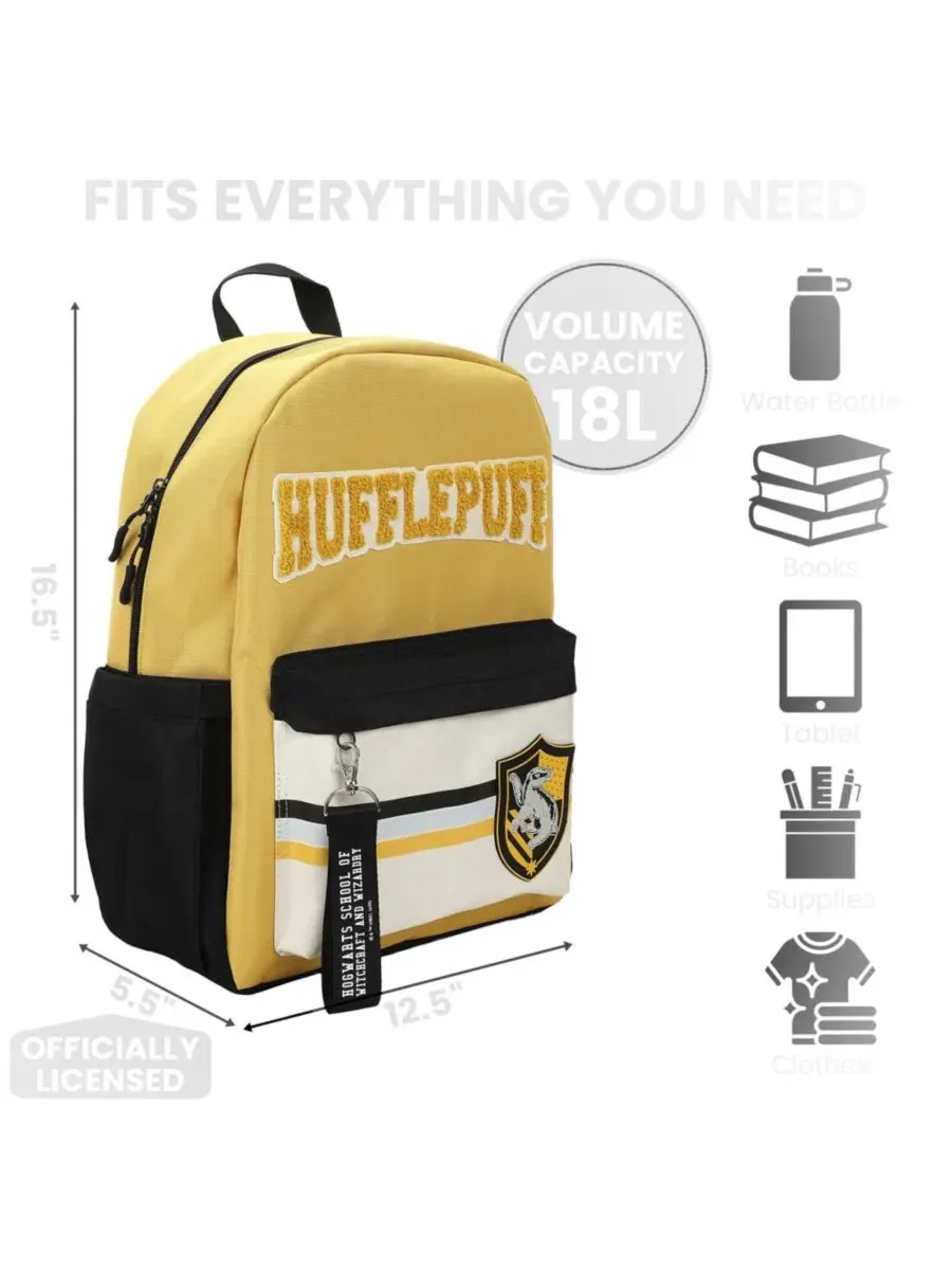 Рюкзак с принтом Hufflepuff Crest 16.5 дюймов Harry Potter — изображение 3 из 8, желтый черный