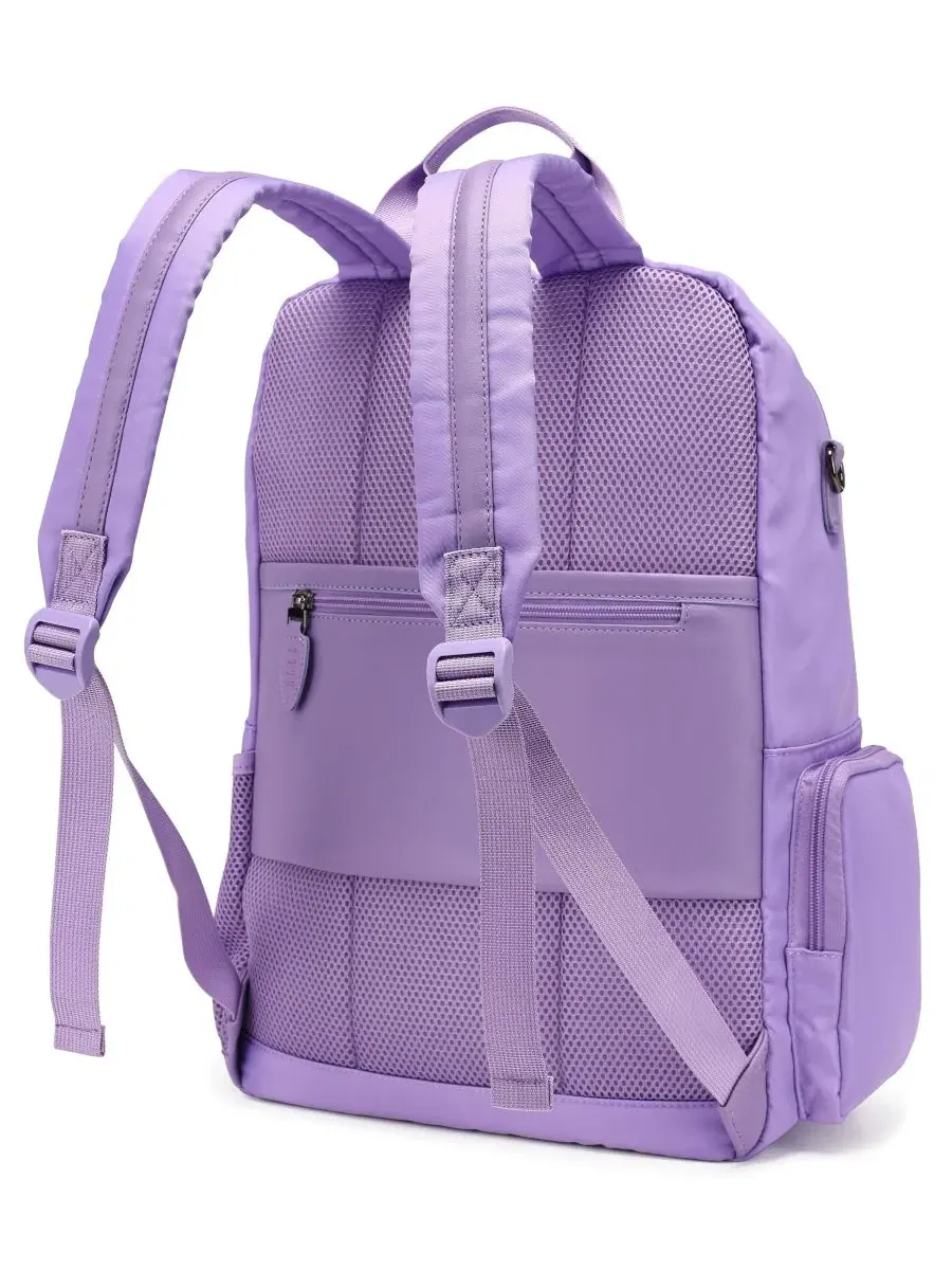 Рюкзак дорожный с принтом, 20 л, Voyage 17.5" Twill and Faux Leather Backpack ELLE — изображение 6 из 9, фиолетовый