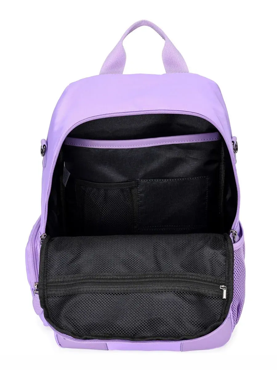 Рюкзак дорожный с принтом, 20 л, Voyage 17.5" Twill and Faux Leather Backpack ELLE — изображение 9 из 9, фиолетовый
