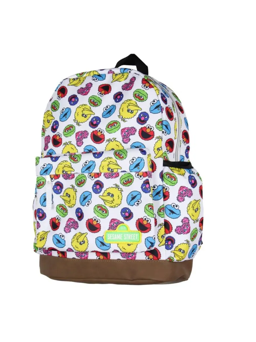 Рюкзак детский с принтом Elmo Big Bird Cookie Monster Scattered Print Faces Sesame Street