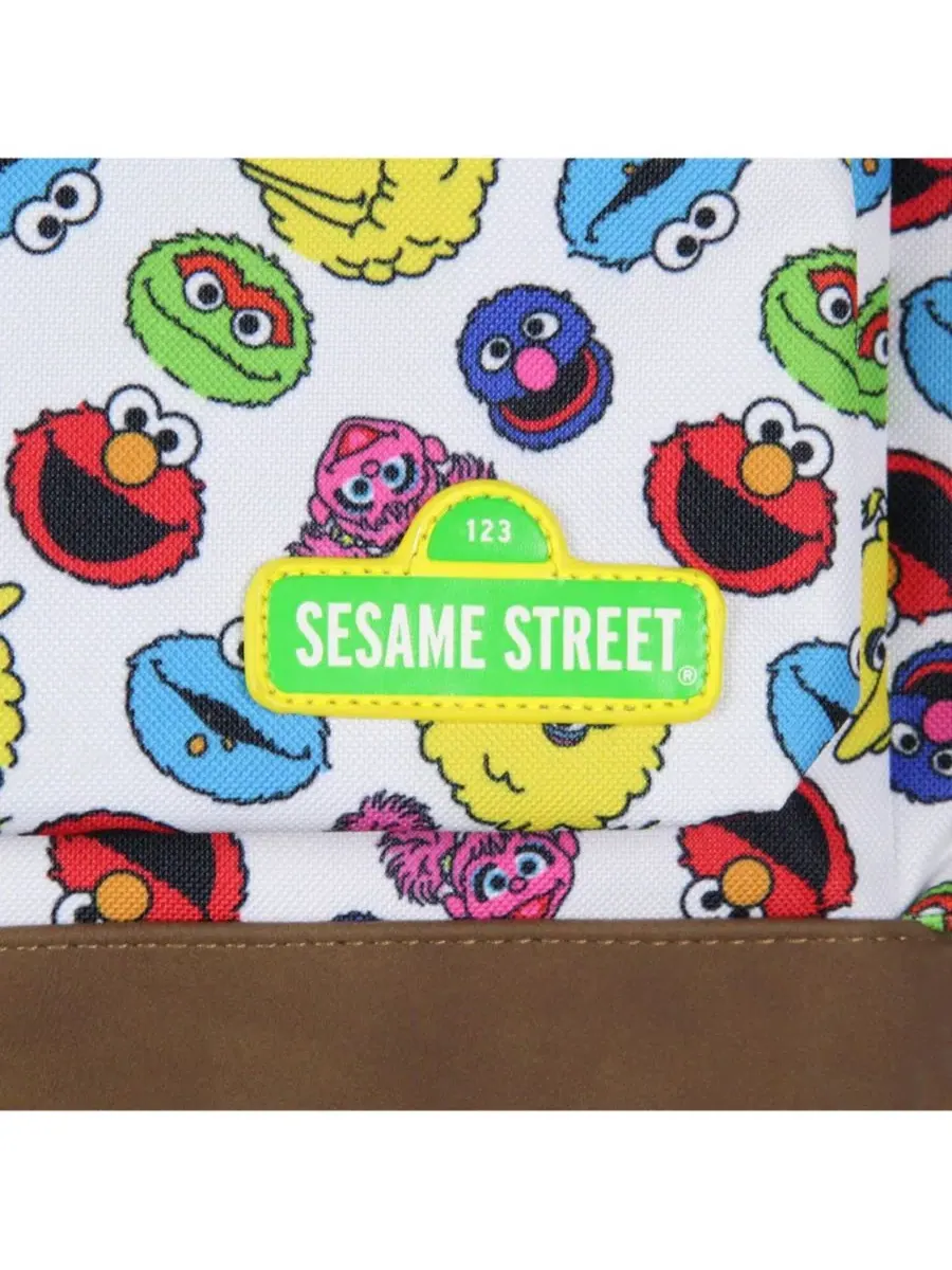 Рюкзак детский с принтом Elmo Big Bird Cookie Monster Scattered Print Faces Sesame Street — изображение 2 из 3, коричневый