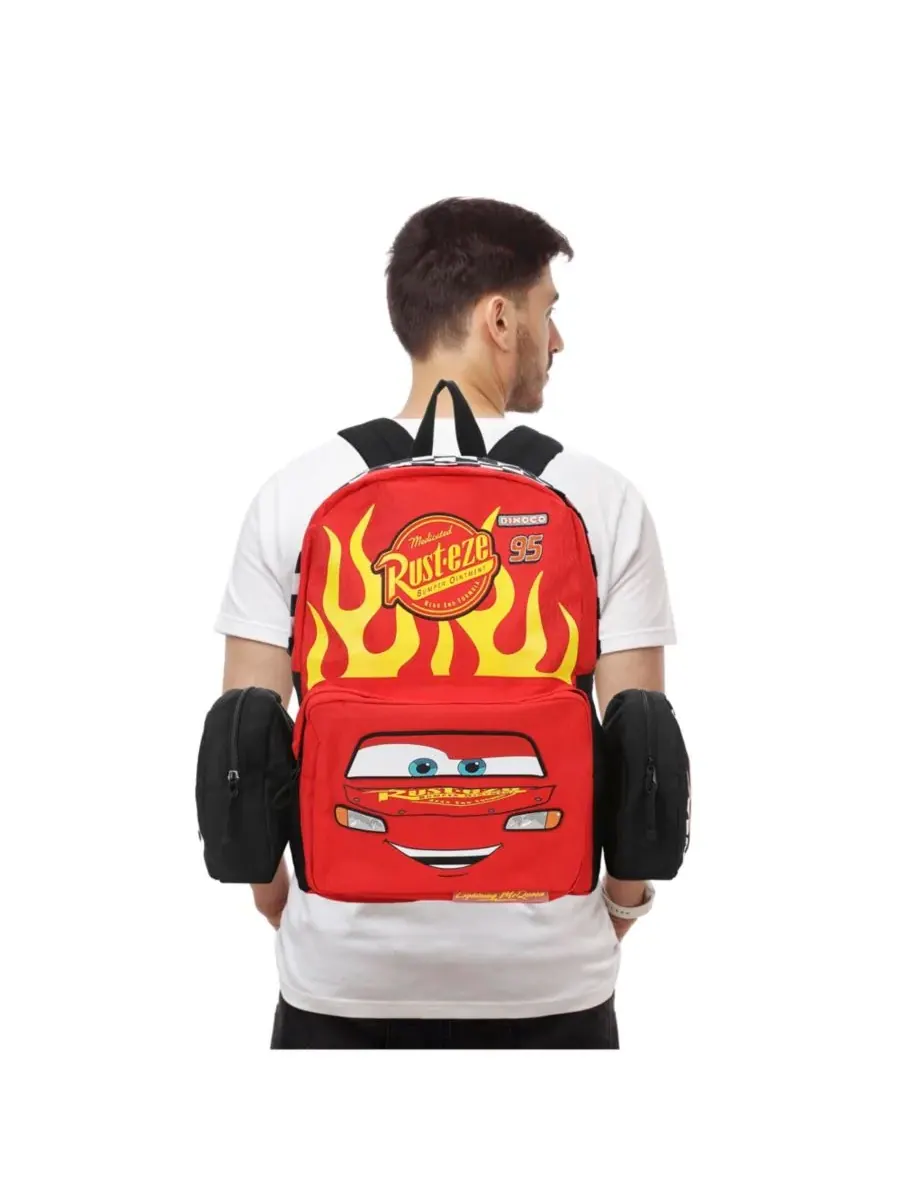 Cars Рюкзак Lightning McQueen Rusteze Bumper Ointment, красный, 16,5 дюймов — изображение 5 из 5, желтый