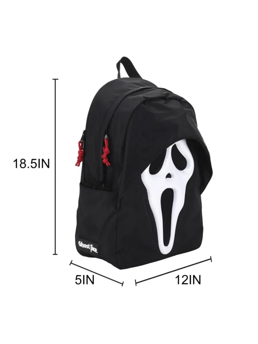 Рюкзак-персонаж с 3D-маской Ghostface, 47 см — изображение 3 из 6, черный белый