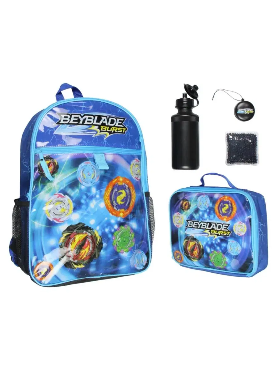 Рюкзак Beyblade Burst с ланч-боксом и бутылкой, 41 см — синий